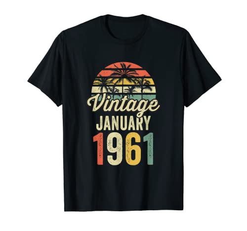Consigue ahora Regalos 60º cumpleaños 60 idea regalo enero 1961 Vintage Camiseta Top Precio 2024 | regaloscumple.com
