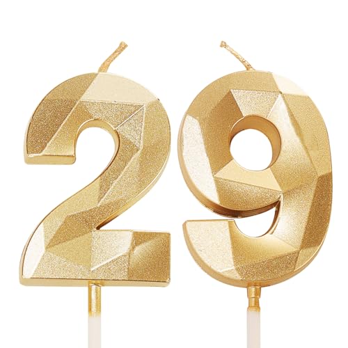 Consigue ahora Velas doradas BlackFriday cumpleaños número 29 velas para pastel cumpleaños 29 velas doradas cumpleaños 29 para pastel decoración tartas 29 años para ella mujeres él y hombres Top Precio 2025 | regaloscumple.com