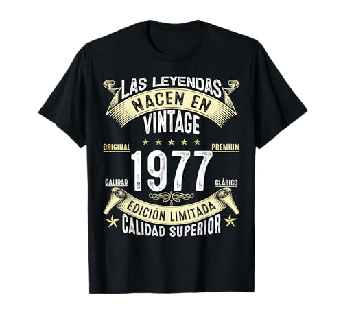 Comprar 47 BlackFriday Años Cumpleaños Las Leyendas nacen en 1977 Camiseta Top Precio 2024 | regaloscumple.com