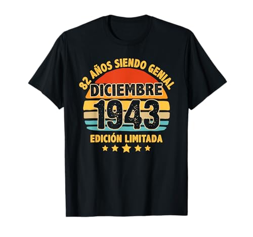 Comprar Diciembre 1943 82 Años Hombre Cumpleaños BlackFriday Diciembre 1943 Camiseta Top Precio 2025 | regaloscumple.com