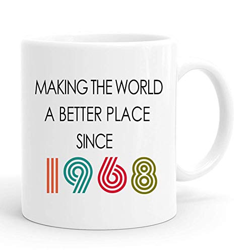 Comprar Making The Word A Better Place Since 1968 Taza regalo cumpleaños número 52 para hombres divertidos regalos cumpleaños 52 años 1968 Tazas Ideas para regalar café 11 oz para él amigo papá hermano e Rebajas 2024 | regaloscumple.com