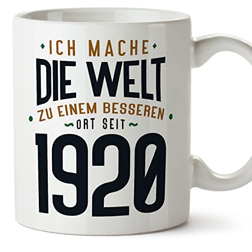 Comprar Regalos MUGFFINS Tazas 1920 Cumpleaños - En Alemán - Ich Mache Die Welt zu Einem Besseren - 11 oz / 330 ml - Regalo original y divertido Ofertas 2024 | regaloscumple.com