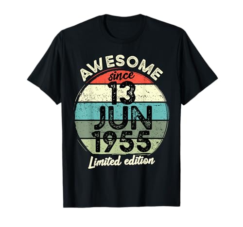 Consigue ahora 13 Junio 1955 70 Cumpleaños 70 Promoción Años 2025 Cumpleaños Camiseta Ofertas 2025 | regaloscumple.com
