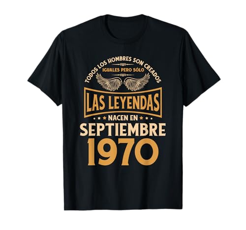 Consigue Ideas para regalar ahora Cumpleaños Hombre Regalos Las Leyendas Septiembre 1970 Camiseta Ofertas 2024 | regaloscumple.com