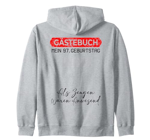 Consigue ahora Gästebuch Mein 97. Geburtstag Libro visitas Firma Sudadera Promoción con Capucha Top Precio 2025 | regaloscumple.com