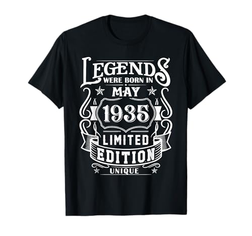 Comprar Cumpleaños Mayo 1935 Edición Cumpleaños Limitada Regalo Legend May Camiseta Ofertas 2024 | regaloscumple.com