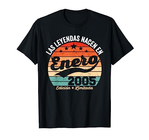 Consigue ahora Catálogo 18 años Cumpleaños Las Leyendas nacen en Enero 2005 Camiseta Rebajas 2024 | regaloscumple.com