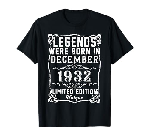 Comprar Cumpleaños Diciembre 1932 Edición BlackFriday Limitada Regalo Vintage Camiseta Top Precio 2024 | regaloscumple.com