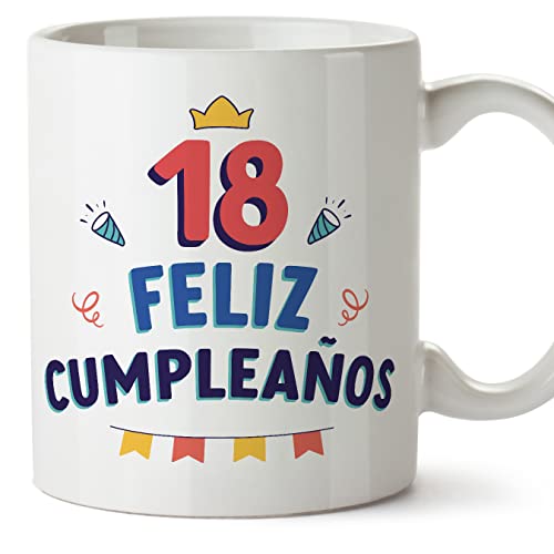 Consigue ahora MUGFFINS Tazas 18 Cumpleaños - En Español - ¡Feliz Cumpleaños! - 11 oz / 330 ml - Regalo original y Promoción divertido Top Precio 2024 | regaloscumple.com