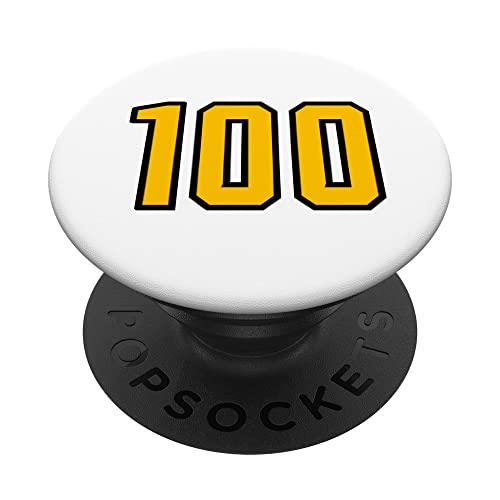 Consigue ahora Número #100 Camiseta deportiva Lucky No. Amarillo Negro Navidad Cumpleaños PopSockets PopGrip Intercambiable Ofertas 2024 | regaloscumple.com