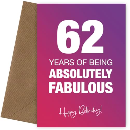 Consigue ahora Fabulosamente divertida tarjeta 62 cumpleaños para mujeres absolutamente fabulosa y celebrando 62 años con tarjeta cumpleaños absolutamente Cumpleaños fabulosa 62 Ofertas 2024 | regaloscumple.com