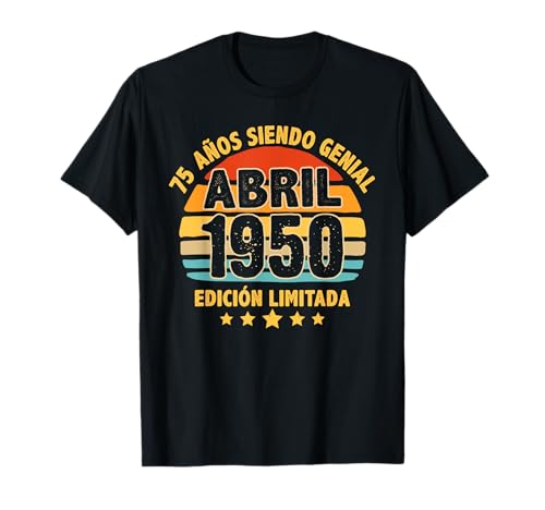 Consigue ahora Abril 1950 75 Años Hombre Cumpleaños Regalo Abril Catálogo 1950 Camiseta Top Precio 2025 | regaloscumple.com