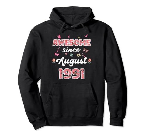 Consigue ahora Impresionante desde agosto 1991 flores 1991 Agosto Cumpleaños Sudadera con Capucha Regalos Top Precio 2024 | regaloscumple.com