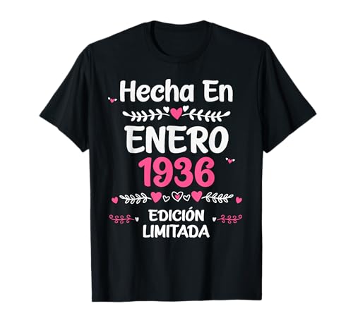 Comprar 89 Cumpleaños Mujer 89 Cumpleaños años Hecha En 1936 Enero Camiseta Rebajas 2025 | regaloscumple.com