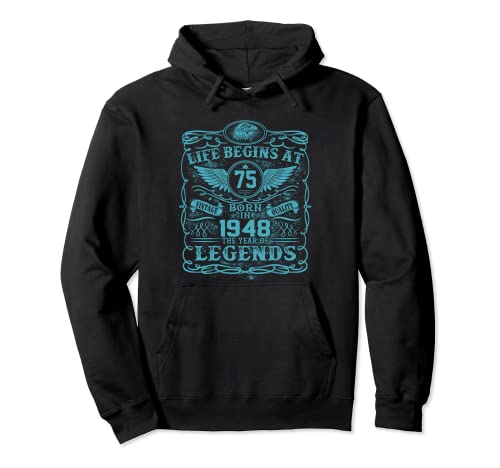 Consigue ahora 75 cumpleaños La vida comienza Cumpleaños a los 75 regalo cumpleaños 1948 Sudadera con Capucha Top Precio 2024 | regaloscumple.com