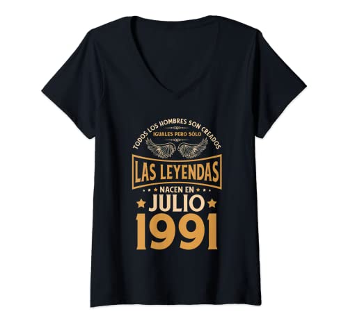 Consigue ahora Mujer Cumpleaños Hombre Regalos Las Navidad Leyendas Julio 1991 Camiseta Cuello V Ofertas 2024 | regaloscumple.com