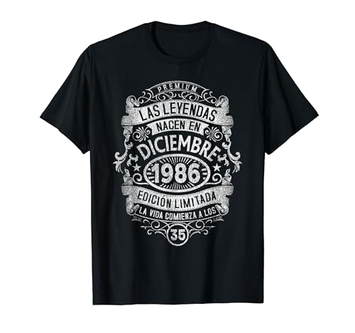 Comprar Las Leyendas nacen en Promoción diciembre 1986 35 Años Cumpleaños Camiseta Ofertas 2024 | regaloscumple.com