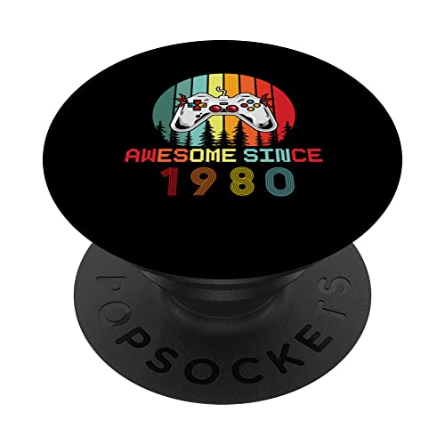 Consigue ahora Impresionante Cumpleaños Desde 1980 Cumpleaños 1980 Vintage PopSockets PopGrip Intercambiable Top Precio 2025 | regaloscumple.com