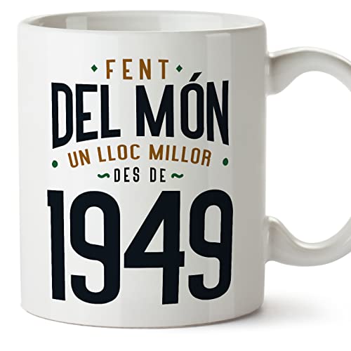 Comprar MUGFFINS Tazas 1949 Cumpleaños - En Catalán - Fent del Món un Lloc Millor - 11 oz / 330 ml - Navidad Regalo original y divertido Ofertas 2024 | regaloscumple.com