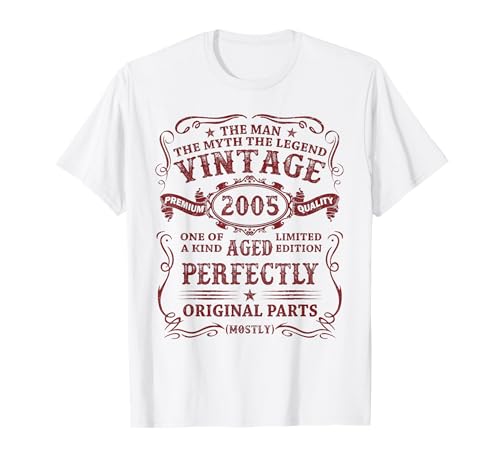 Consigue ahora Vintage 2005 Las Leyendas Nacen En 2005 20 Años Catálogo Cumpleaños Camiseta Ofertas 2025 | regaloscumple.com