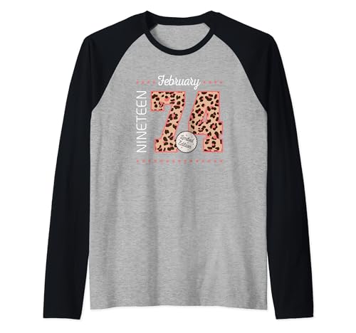 Consigue ahora 1974 Febrero Mes Año Catálogo nacimiento Edición limitada Camiseta Manga Raglan Top Precio 2024 | regaloscumple.com