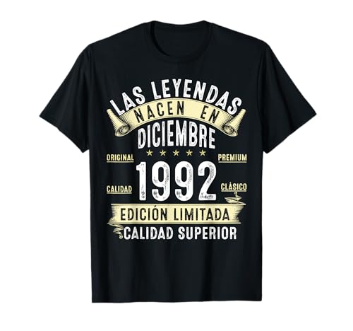 Consigue ahora 32 Años Cumpleaños Las Leyendas nacen Navidad en diciembre 1992 Camiseta Top Precio 2024 | regaloscumple.com
