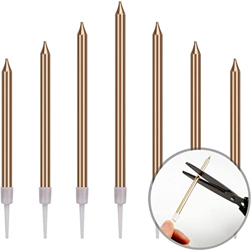 Mejores precios Cumpleaños Originales Oro Champagne Velas Pastel Cirios con Portavelas la Decoración