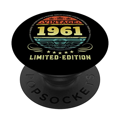 Consigue ahora Vintage 1961 Edición Promoción limitada 1961 Pop Socket 1961 Cumpleaños PopSockets PopGrip Intercambiable Top Precio 2025 | regaloscumple.com