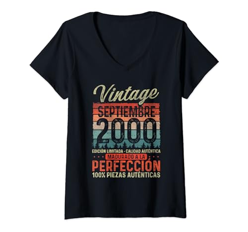 Oferta Septiembre Vintage 24 Cumpleaños Camiseta V