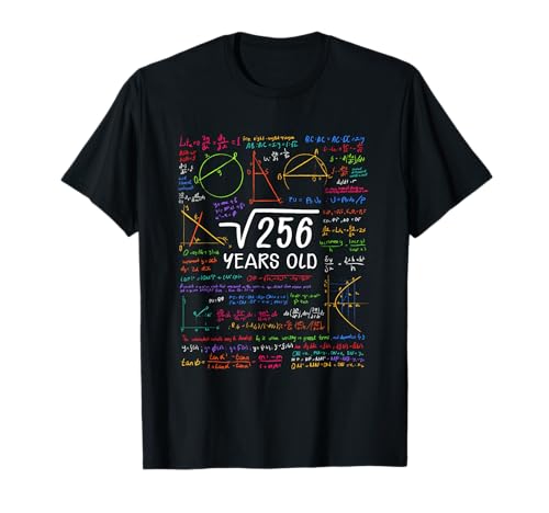 Consigue ahora 16 Cumpleaños Chica Chico Raíz Catálogo Cuadrada 256 = 16 Años Camiseta Rebajas 2025 | regaloscumple.com