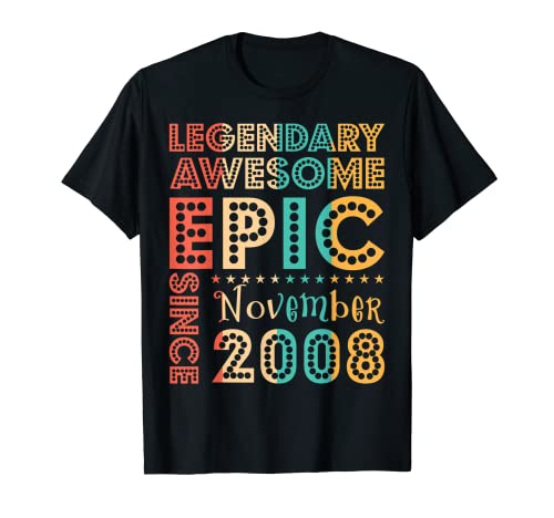 Comprar Regalo cumpleaños legendario Navidad impresionante épica desde noviembre 2008 Camiseta Top Precio 2024 | regaloscumple.com