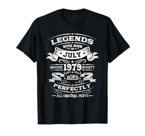 Comprar 45 Cumpleaños Ideas para regalar Hombres Original Julio Vintage 1979 Camiseta Rebajas 2025 | regaloscumple.com