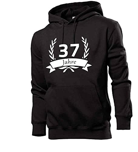 Consigue ahora Shirt84 37 cumpleaños en la corona laurel sudadera con capucha para hombre Negro Catálogo XL Ofertas 2025 | regaloscumple.com