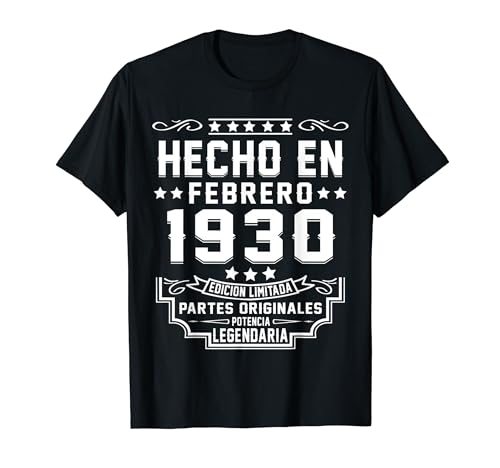 Comprar Hecho En Febrero 1930 Partes Originales Cumpleaños Cumpleaños 94 Años Camiseta Top Precio 2024 | regaloscumple.com