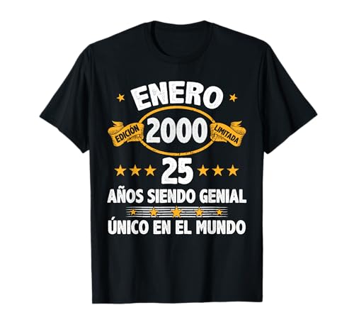 Comprar Enero 2000 25 Años Promoción Hombre Cumpleaños Regalo Enero 2000 Camiseta Rebajas 2025 | regaloscumple.com
