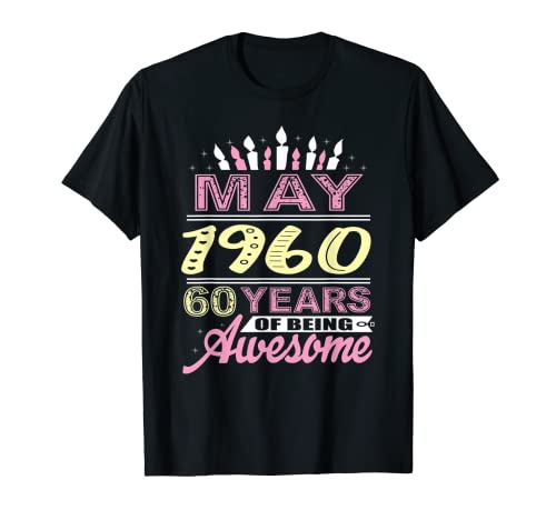 Comprar Vela regalo para fiesta cumpleaños 60 años mayo Regalos 1960 Camiseta Rebajas 2024 | regaloscumple.com