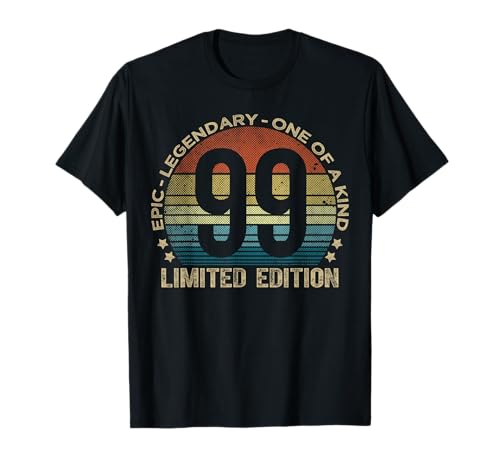 Comprar Regalos Cumpleaños 99 años Edición Limitada Vintage 99 Cumpleaños Camiseta Rebajas 2025 | regaloscumple.com