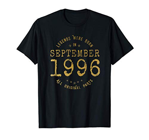 Consigue ahora 25 años Cumpleaños Las Leyendas nacen en Septiembre 1996 Promoción Camiseta Ofertas 2024 | regaloscumple.com