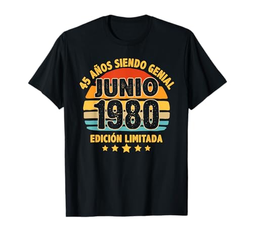 Consigue ahora Junio 1980 45 Años Hombre Cumpleaños Cumpleaños Regalo Junio 1980 Camiseta Ofertas 2025 | regaloscumple.com