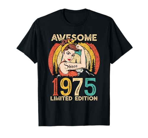 Comprar Camisas cumpleaños BlackFriday número 47 para mujer edición limitada vintage 1975 Camiseta Ofertas 2025 | regaloscumple.com