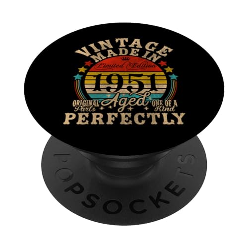 Comprar Decoraciones vintage Promoción 73 cumpleaños vintage 1951 73 cumpleaños PopSockets PopGrip Intercambiable Top Precio 2025 | regaloscumple.com