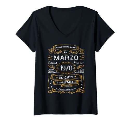 Consigue ahora Mujer Las Leyendas Nacen Ideas para regalar Marzo 1970 Cumpleaños Hombre Mujer Camiseta Cuello V Ofertas 2024 | regaloscumple.com