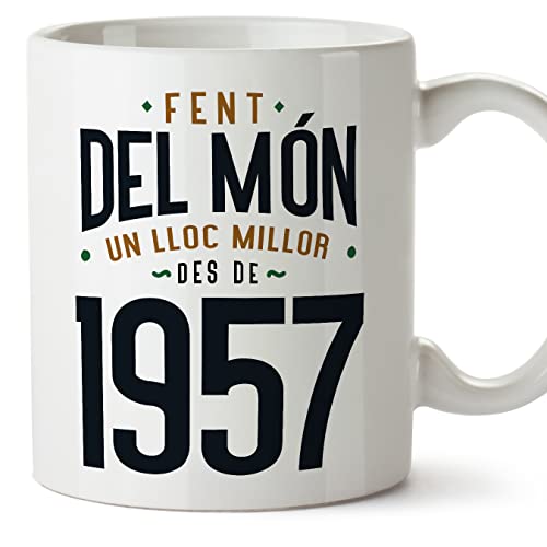 Comprar MUGFFINS Tazas 1957 Cumpleaños - Catálogo En Catalán - Fent del Món un Lloc Millor - 11 oz / 330 ml - Regalo original y divertido Rebajas 2024 | regaloscumple.com