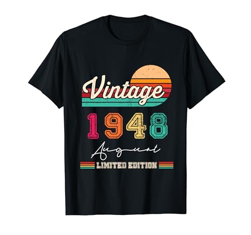 Comprar Nacido BlackFriday En Agosto 1948 Vintage Feliz Cumpleaños 76 Años Camiseta Top Precio 2024 | regaloscumple.com