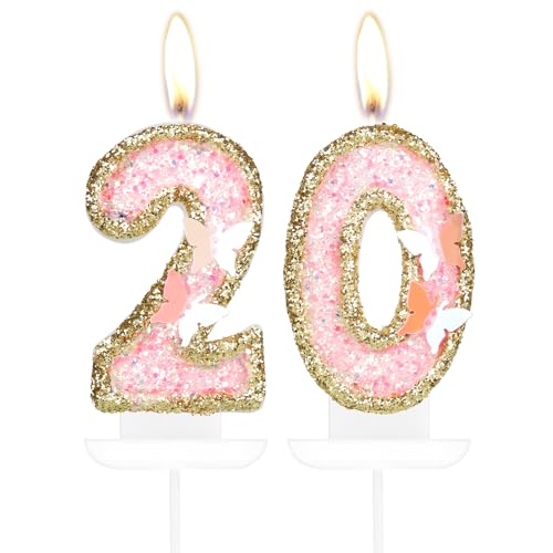 Consigue ahora Velas mariposa con números 20 cumpleaños 20 velas oro rosa para tartas decoración pastel cumpleaños 20 para niñas decoración pastel mariposa 20 Navidad cumpleaños para fiesta Rebajas 2024 | regaloscumple.com