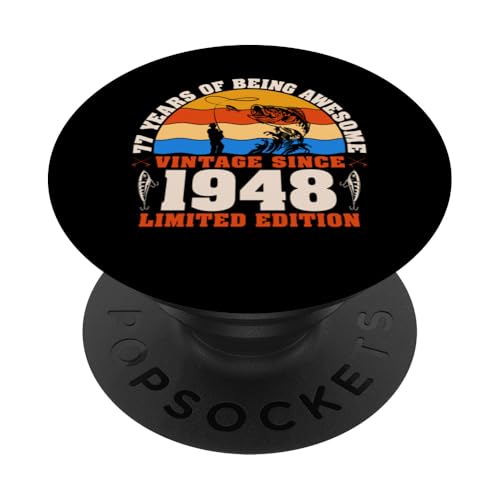 Comprar Vintage Navidad 77 Cumpleaños 77 Años Pesca Amantes Nacidos 1948 PopSockets PopGrip Adhesivo Top Precio 2025 | regaloscumple.com