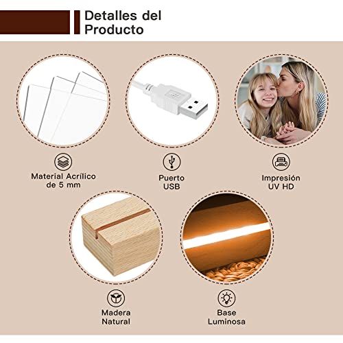 Mejores precios Lampara con Foto Marcos Profundidad 3D, Día Madre, Regalo Cumpleaños, Acción