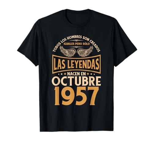 Consigue ahora Cumpleaños Hombre Regalos Las Leyendas Octubre Catálogo 1957 Camiseta Ofertas 2025 | regaloscumple.com