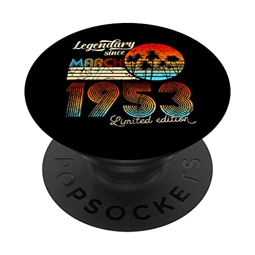 Consigue ahora 70. Cumpleaños 70 Legendario Desde Marzo De 1953 Regalo PopSockets PopGrip Intercambiable Top Regalos Precio 2025 | regaloscumple.com