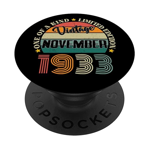 Comprar 91 Años Vintage Noviembre Regalos 1933 91 Cumpleaños Retro PopSockets PopGrip Intercambiable Top Precio 2025 | regaloscumple.com